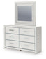 Zuraleus Queen Upholstered Panel Bed, Dresser and Mirror