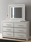 Zuraleus Queen Upholstered Panel Bed, Dresser and Mirror