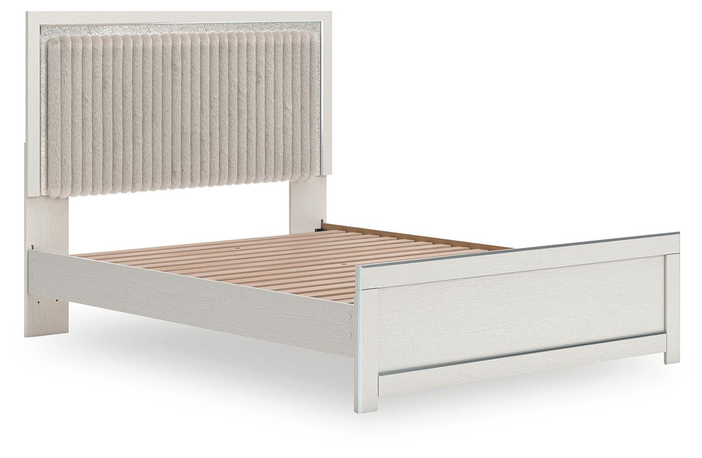 Zuraleus Queen Upholstered Panel Platform Bed, Dresser, Mirror, Chest and Nightstand