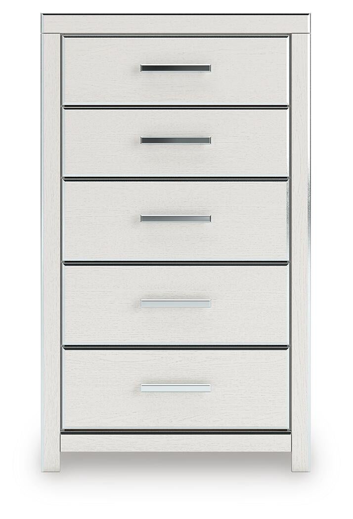 Birmonton California King Upholstered Bed, Dresser, Mirror, Chest and Nightstand