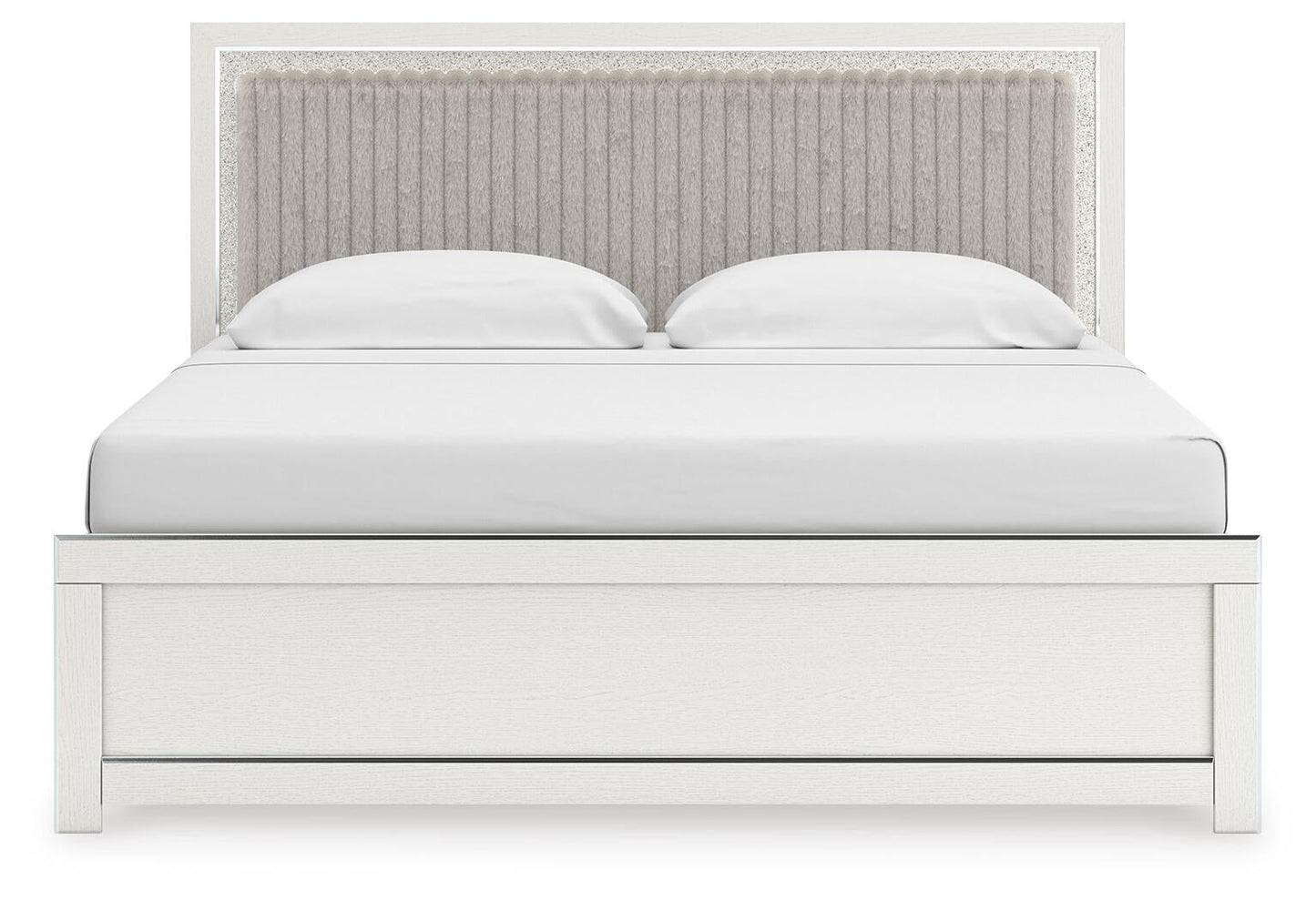 Zuraleus King Upholstered Panel Bed, Dresser and Mirror