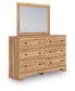 Aleaport King Panel Bed with Mirrored Dresser and Nightstand