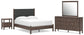 Pamytta Queen Upholstered Panel Platform Bed, Dresser, Mirror and Nightstand