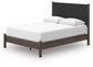 Pamytta Queen Upholstered Panel Platform Bed, Dresser, Mirror and Nightstand