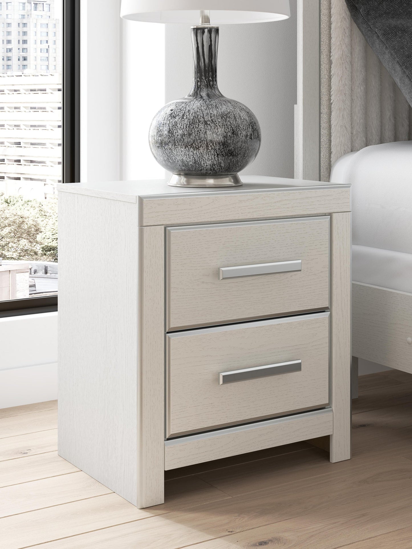 Zuraleus Queen Upholstered Panel Platform Storage Bed, Dresser, Mirror, Chest and Nightstand