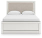 Zuraleus Queen Upholstered Panel Platform Bed, Dresser, Mirror and Nightstand