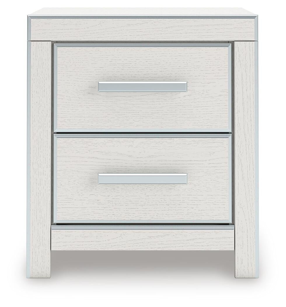 Zuraleus Queen Upholstered Panel Platform Bed, Dresser, Mirror and Nightstand