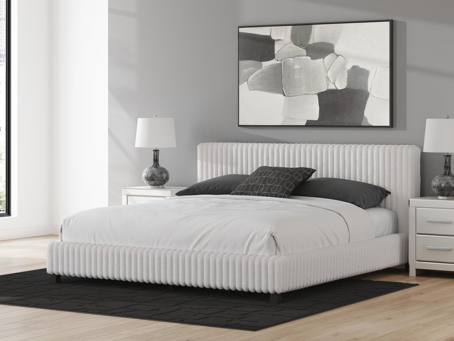 Zuraleus King Upholstered Bed, Dresser and Mirror