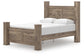 Rusticott Queen Poster Bed with Mirrored Dresser and Nightstand