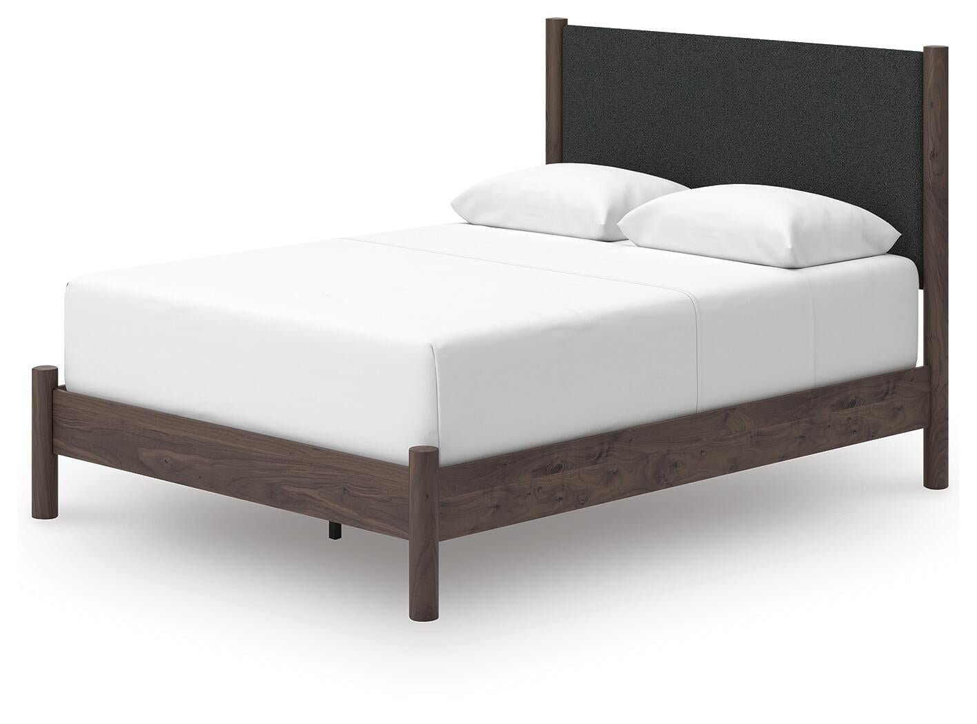 Pamytta Queen Upholstered Panel Bed, Dresser and Mirror