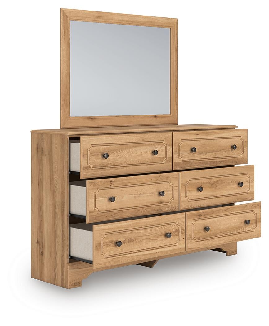 Aleaport Full Panel Bed with Mirrored Dresser