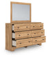 Aleaport Full Panel Bed with Mirrored Dresser