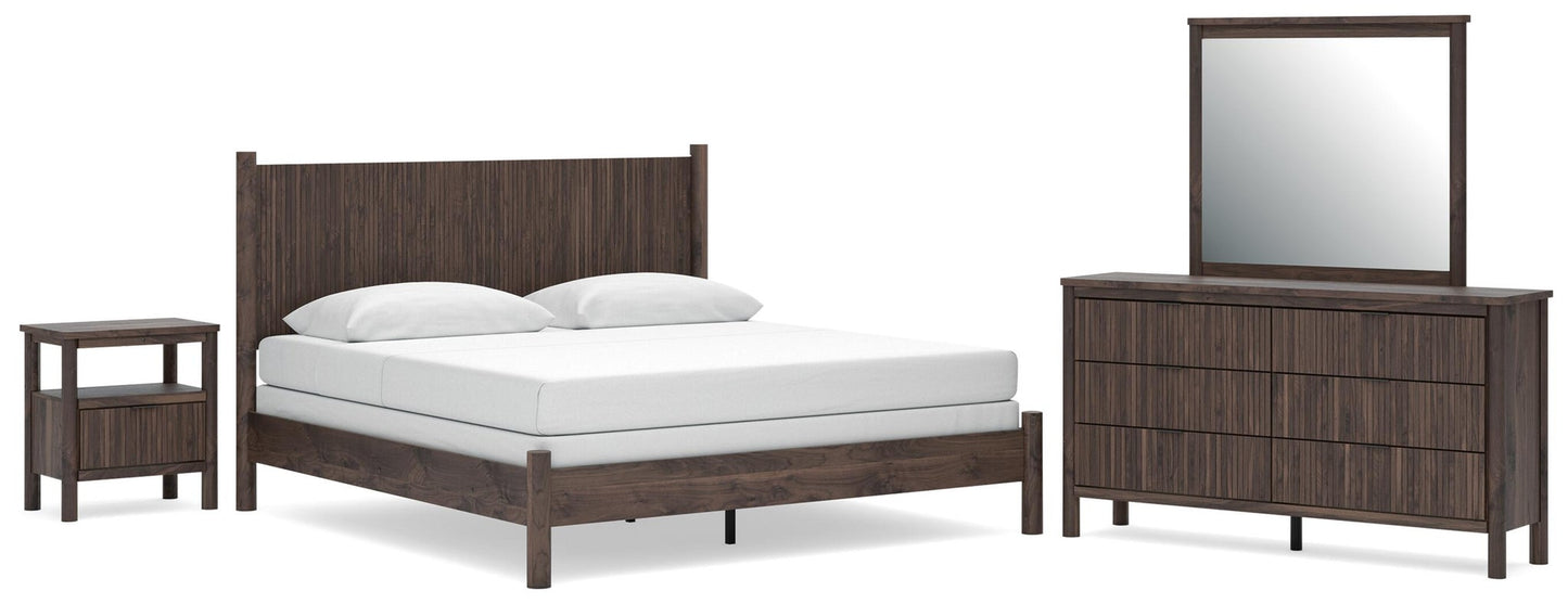 Pamytta King Panel Bed, Dresser, Mirror and Nightstand