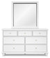 Fortman King Panel Storage Bed with Mirrored Dresser and Nightstand