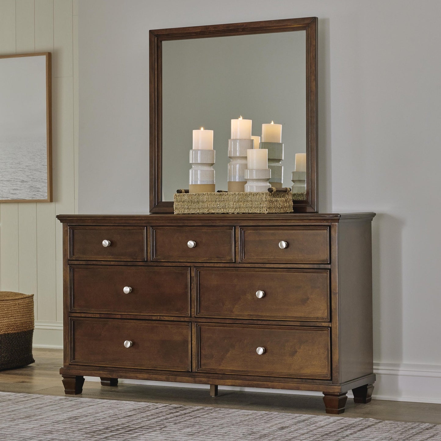 Danabrin Twin Panel Storage Bed, Dresser, Mirror and Nightstand