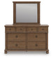 Rowlenstown King Poster Bed with Mirrored Dresser