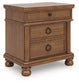 Rowlenstown California King Poster Bed with Mirrored Dresser and Nightstand