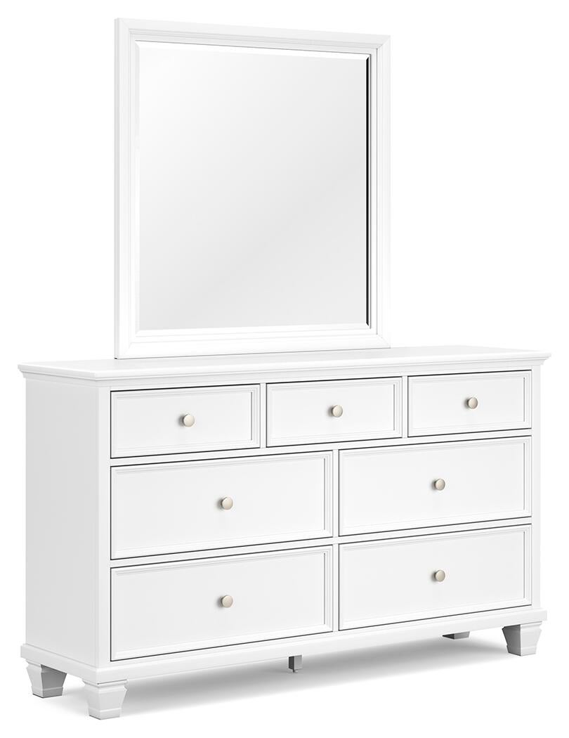 Fortman King Panel Storage Bed with Mirrored Dresser