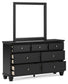 Lanolee Twin Panel Storage Bed, Dresser and Mirror