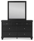 Lanolee Full Panel Storage Bed, Dresser, Mirror and Nightstand