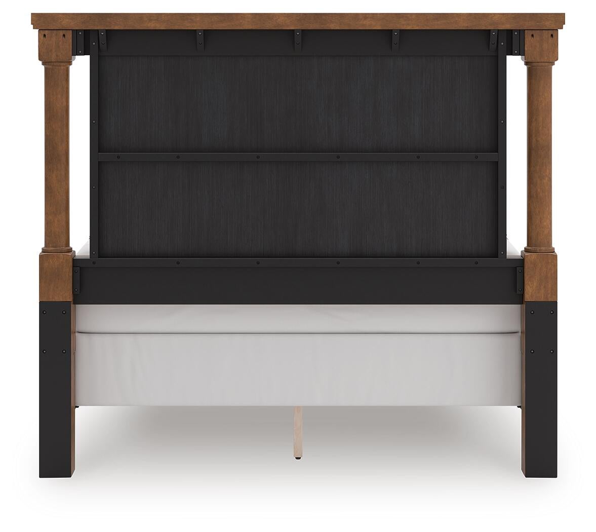 Rowlenstown Queen Poster Bed with Mirrored Dresser