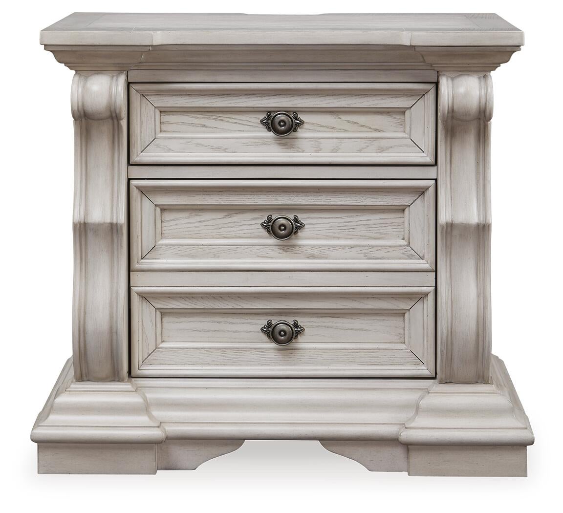 Bruchandi California King Upholstered Panel Bed with Mirrored Dresser and Nightstand