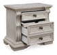 Bruchandi California King Upholstered Panel Bed with Mirrored Dresser and Nightstand