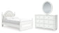 Kozlani Full Upholstered Panel Bed, Dresser and Mirror