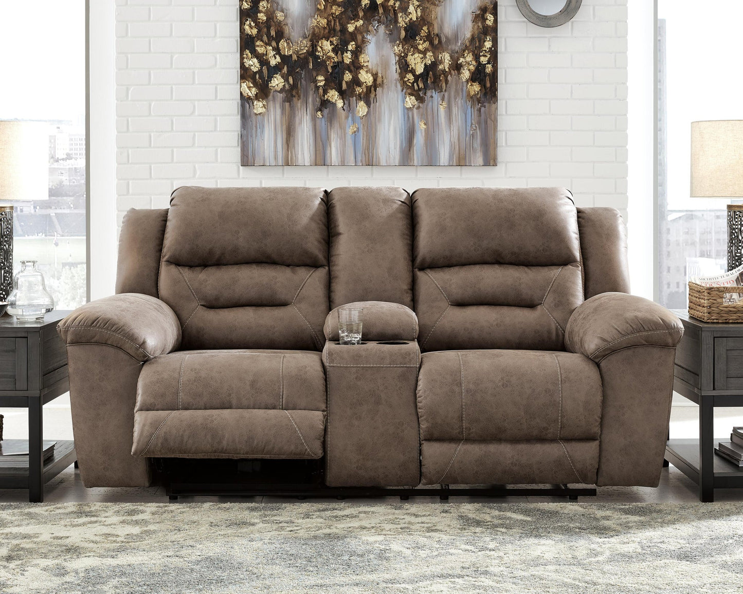 Stoneland DBL Rec Loveseat w/Console