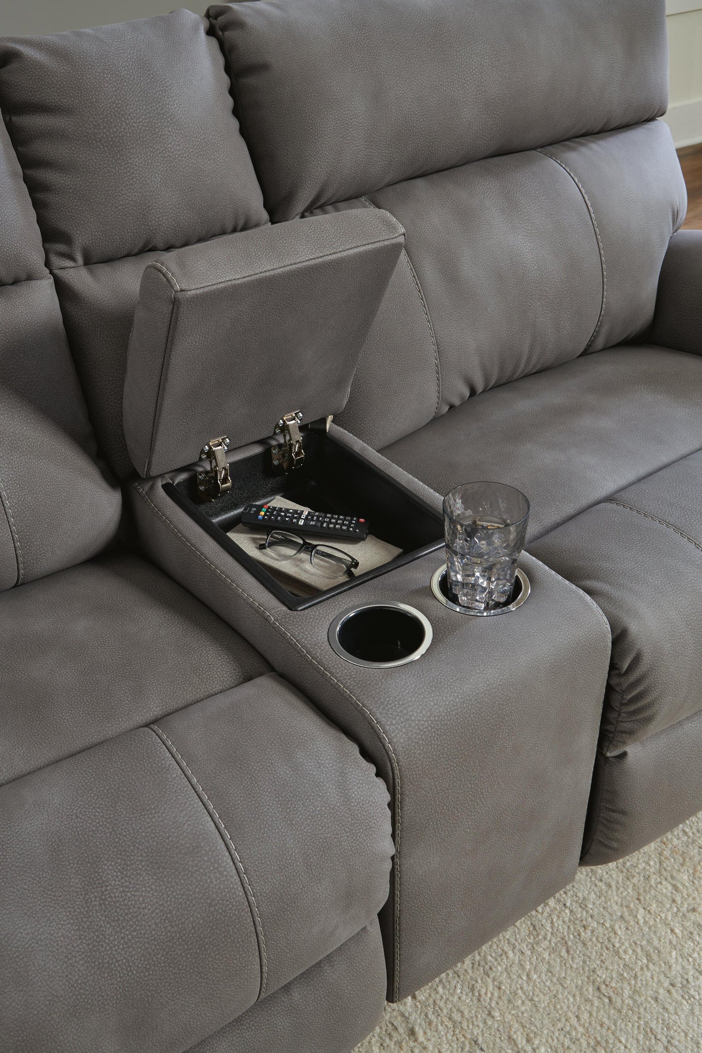 Next-Gen Durapella 3-Piece Power Reclining Sectional Loveseat with Console