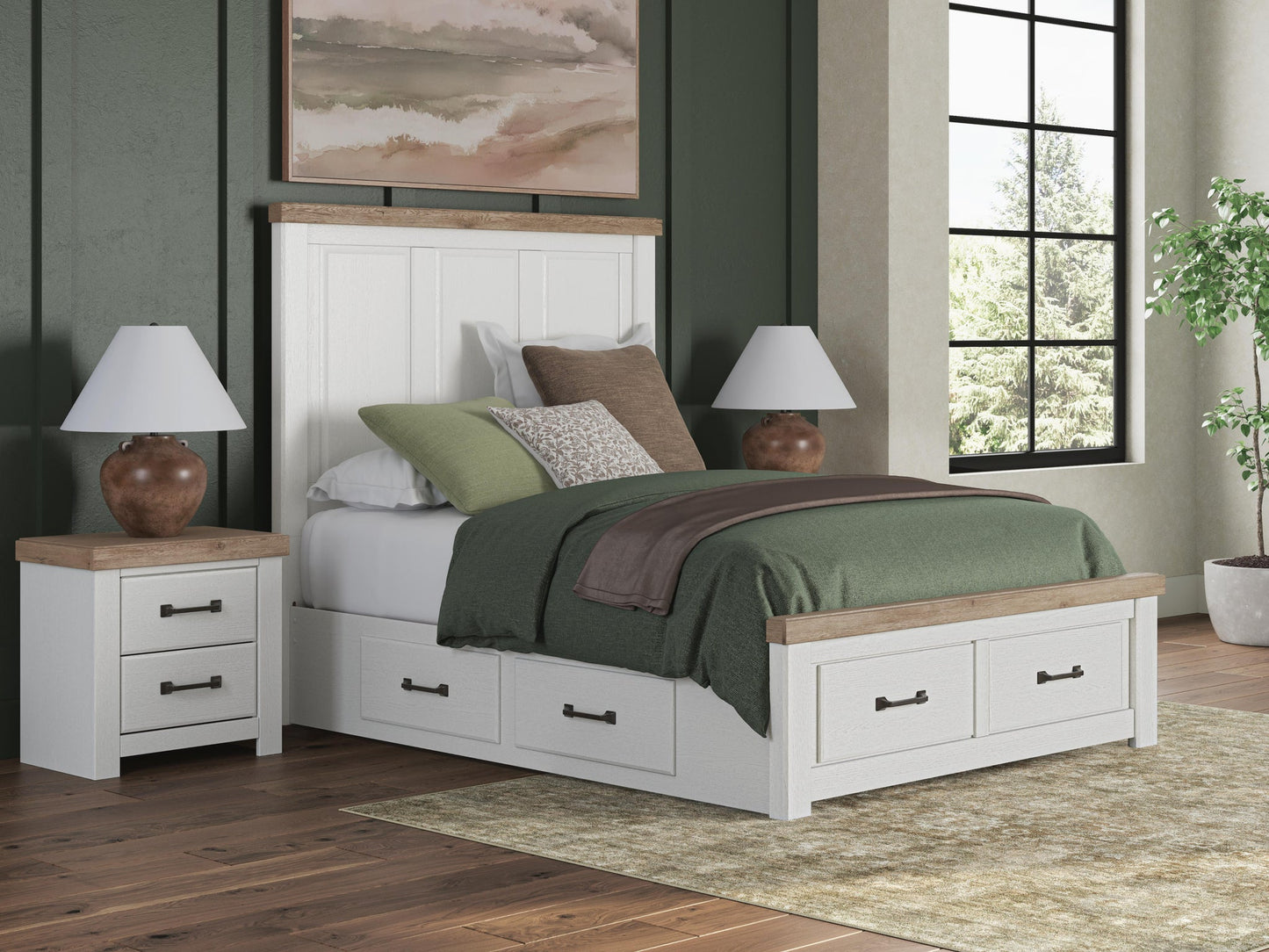 Savonport Queen Panel Storage Bed, Dresser, Mirror, Chest and Nightstand