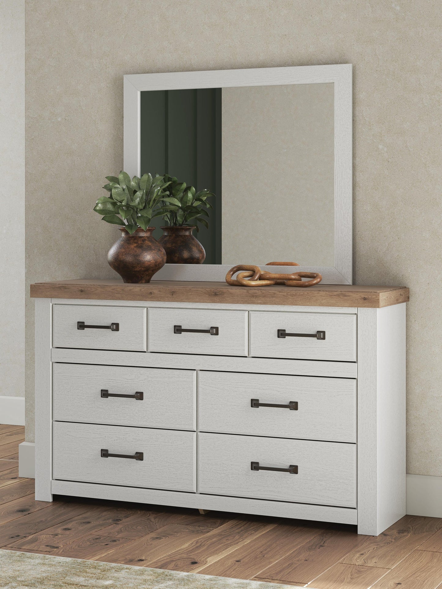 Savonport Queen Panel Bed. Dresser, Mirror and Nightstand