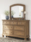 Vandenmore Queen Panel Bed with Mirrored Dresser and Nightstand