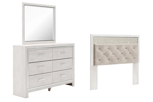 Altyra Queen Panel Headboard with Mirrored Dresser Premier Furniture & Mattress