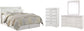 Anarasia Queen Sleigh Headboard with Mirrored Dresser and Chest - Premier Furniture & Mattress