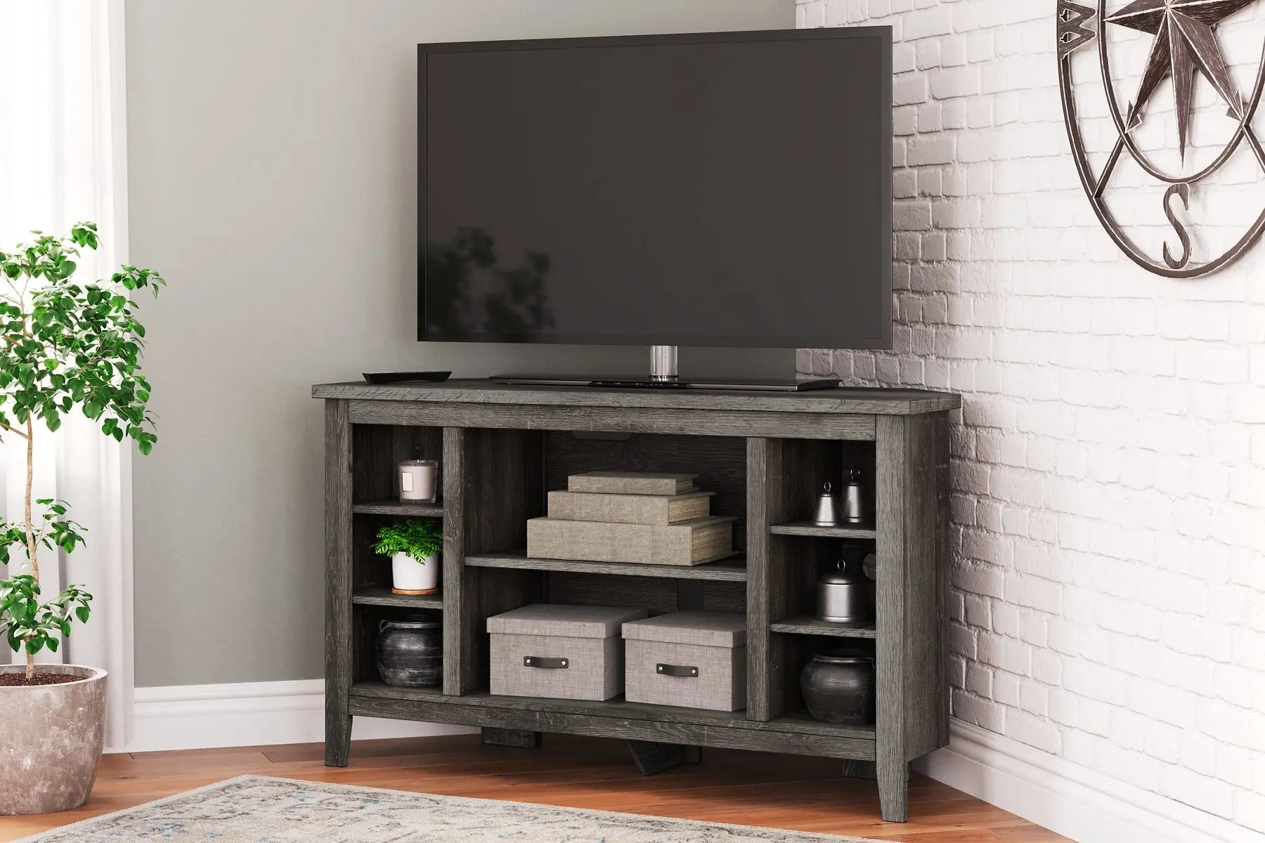Arlenbry Corner TV Stand/Fireplace OPT Premier Furniture & Mattress