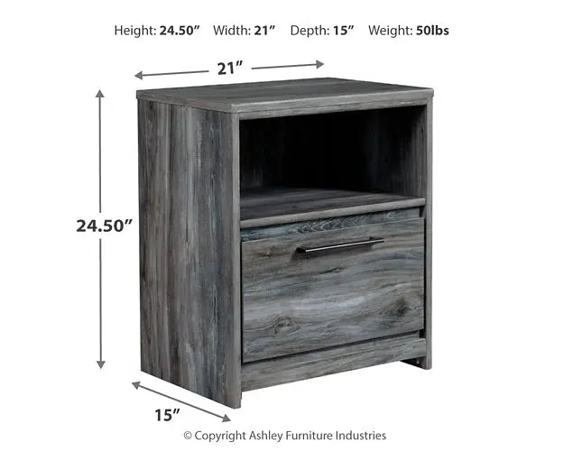 Baystorm Full Panel Headboard with Mirrored Dresser and Nightstand Premier Furniture & Mattress