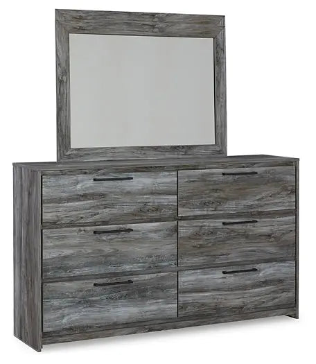 Baystorm Full Panel Headboard with Mirrored Dresser and Nightstand Premier Furniture & Mattress