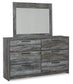 Baystorm Full Panel Headboard with Mirrored Dresser and Nightstand Premier Furniture & Mattress