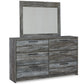 Baystorm Queen Panel Bed with Mirrored Dresser - Premier Furniture & Mattress