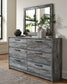 Baystorm Queen Panel Bed with Mirrored Dresser and Nightstand - Premier Furniture & Mattress