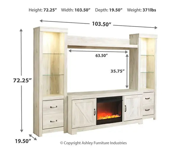 Bellaby 4-Piece Entertainment Center with Fireplace - Premier Furniture & Mattress