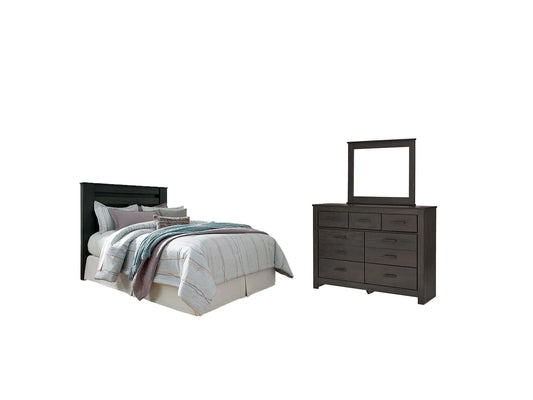 Brinxton King/California King Panel Headboard with Mirrored Dresser Premier Furniture & Mattress