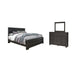 Brinxton King Panel Bed with Mirrored Dresser - Premier Furniture & Mattress