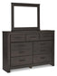 Brinxton Queen Panel Bed with Mirrored Dresser - Premier Furniture & Mattress