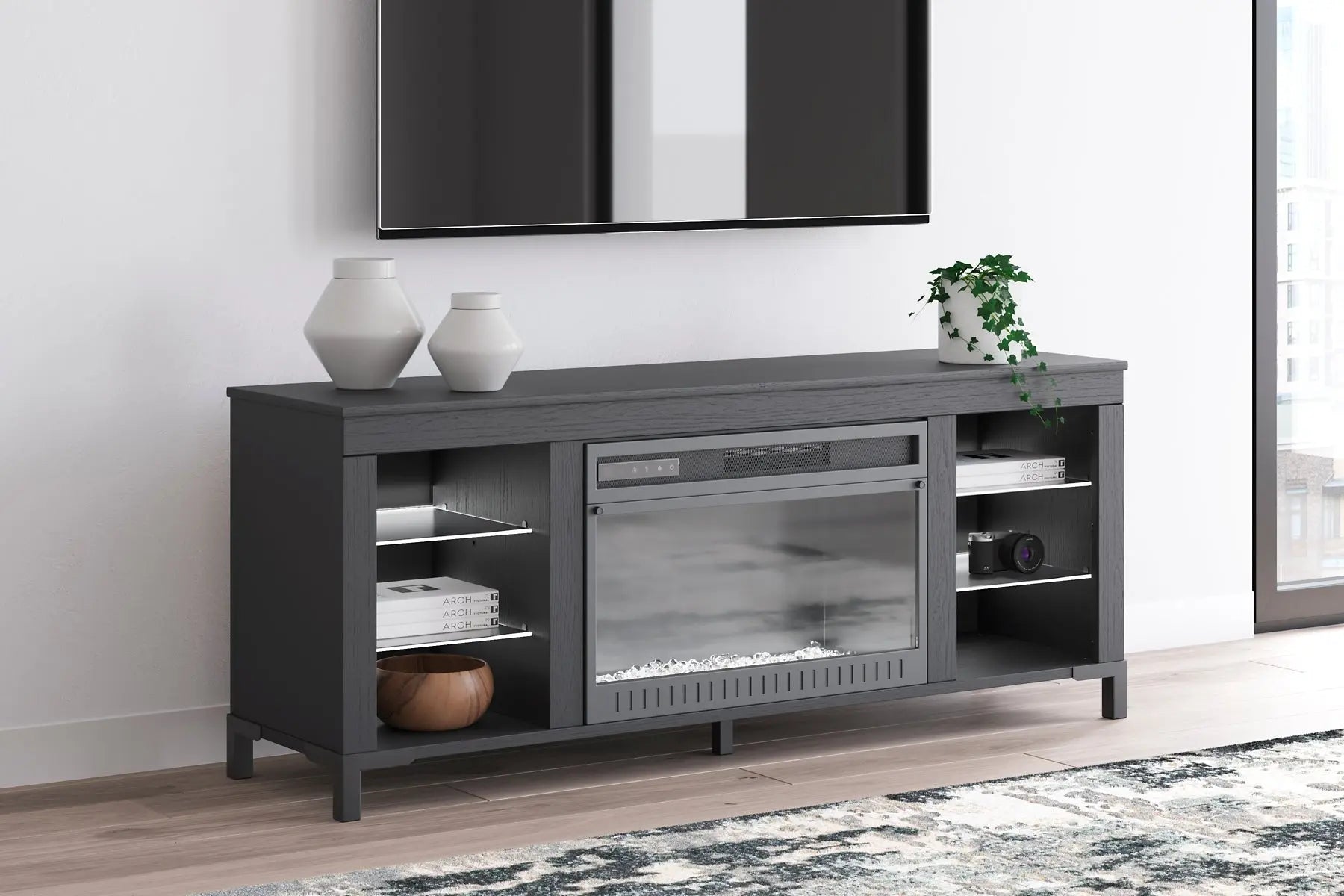 Cayberry TV Stand with Fireplace Premier Furniture & Mattress