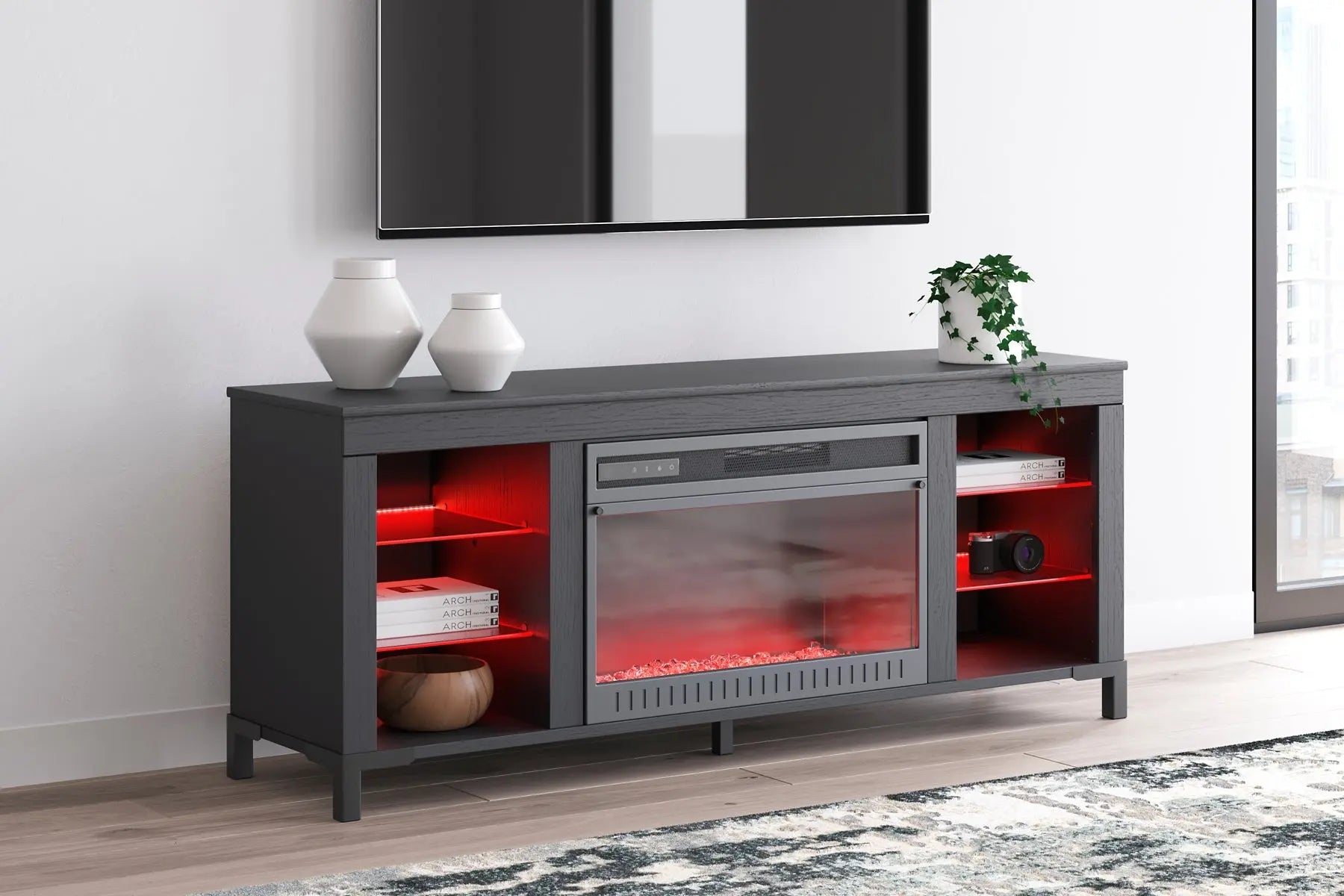 Cayberry TV Stand with Fireplace Premier Furniture & Mattress