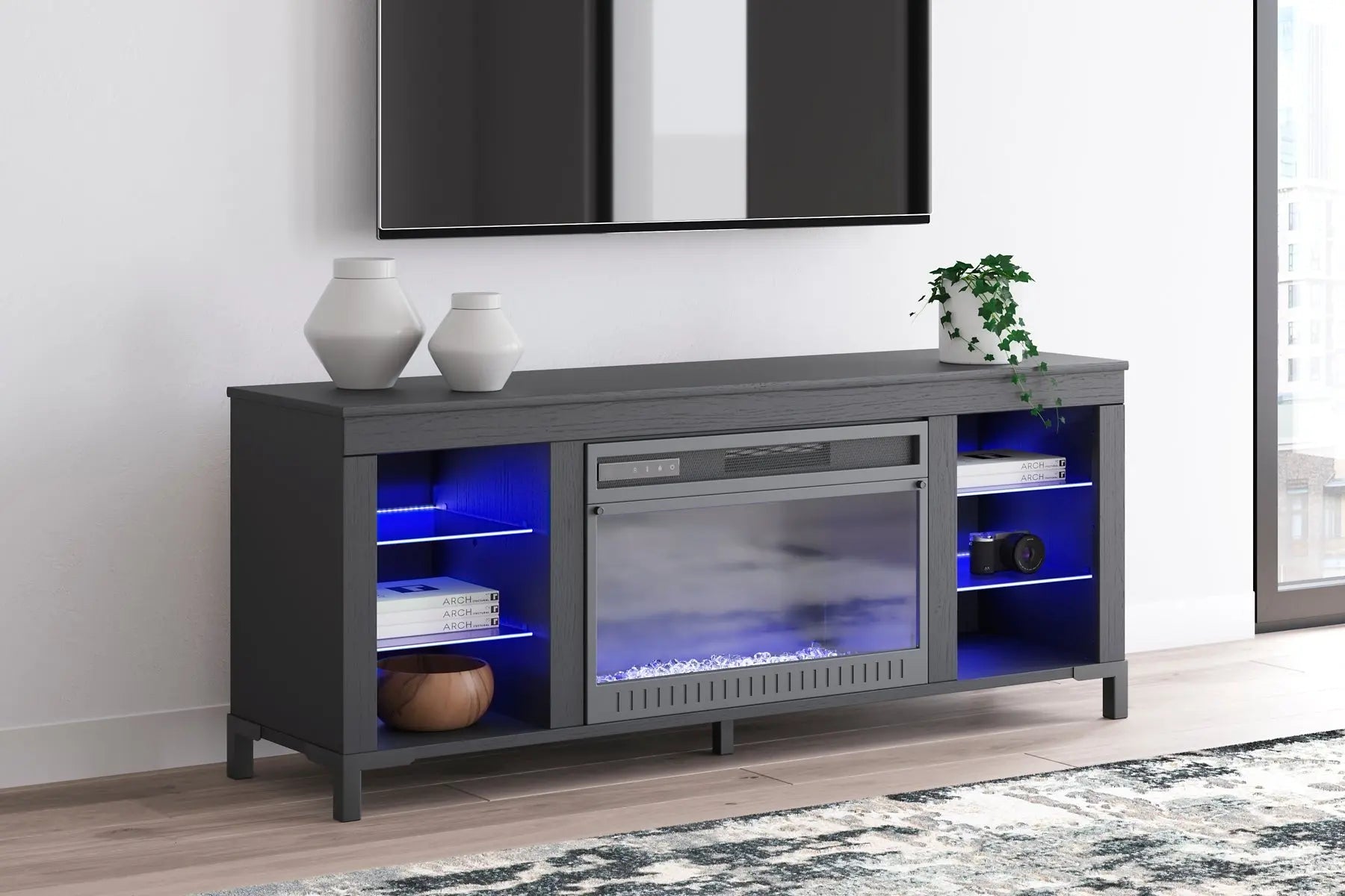 Cayberry TV Stand with Fireplace Premier Furniture & Mattress