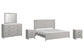 Cottonburg King Panel Bed with Mirrored Dresser and 2 Nightstands Premier Furniture & Mattress