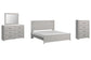 Cottonburg King Panel Bed with Mirrored Dresser and Chest Premier Furniture & Mattress
